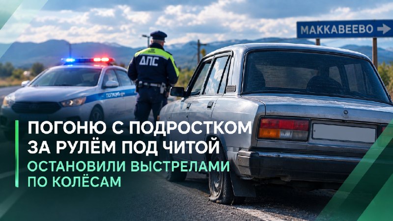 Погоню с подростком за рулём под Читой остановили выстрелами по колёсам