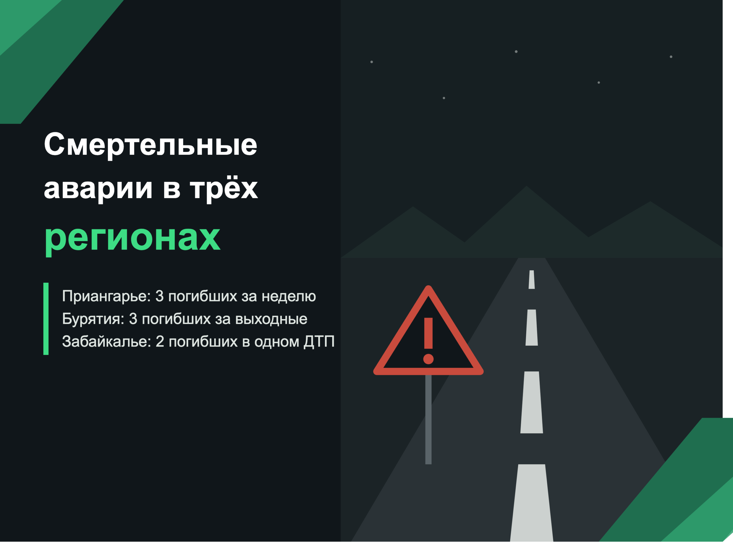 🚨 Сразу несколько смертельных ДТП произошли в Приангарье, Бурятии и Забайкалье