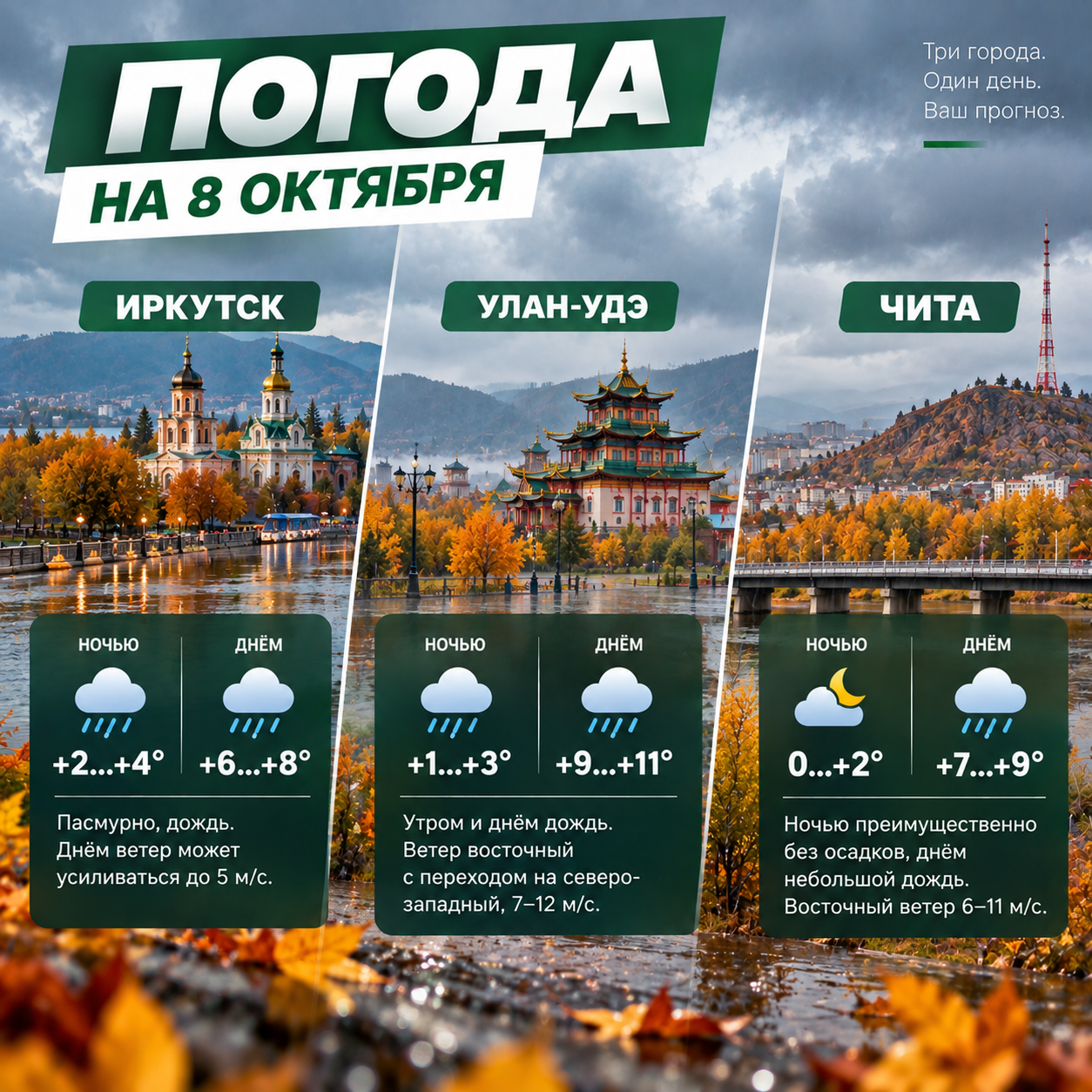 🌧 Погода на 8 октября
