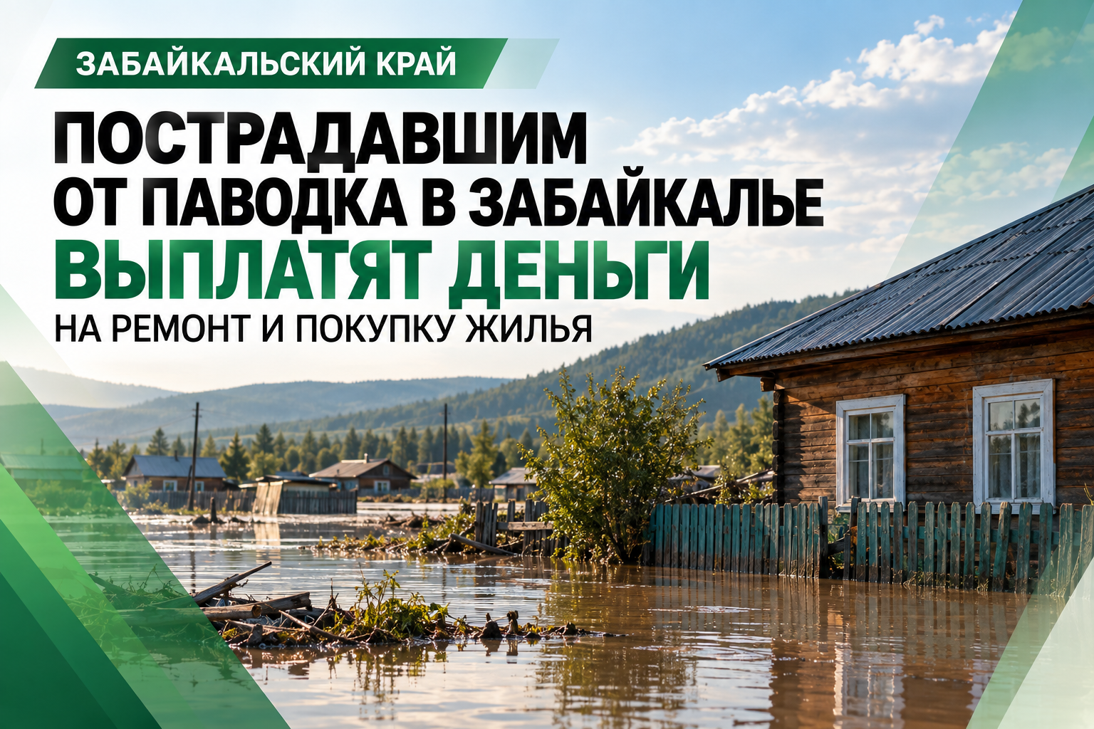 🏠 Пострадавшим от паводка в Забайкалье выплатят деньги на ремонт и покупку жилья