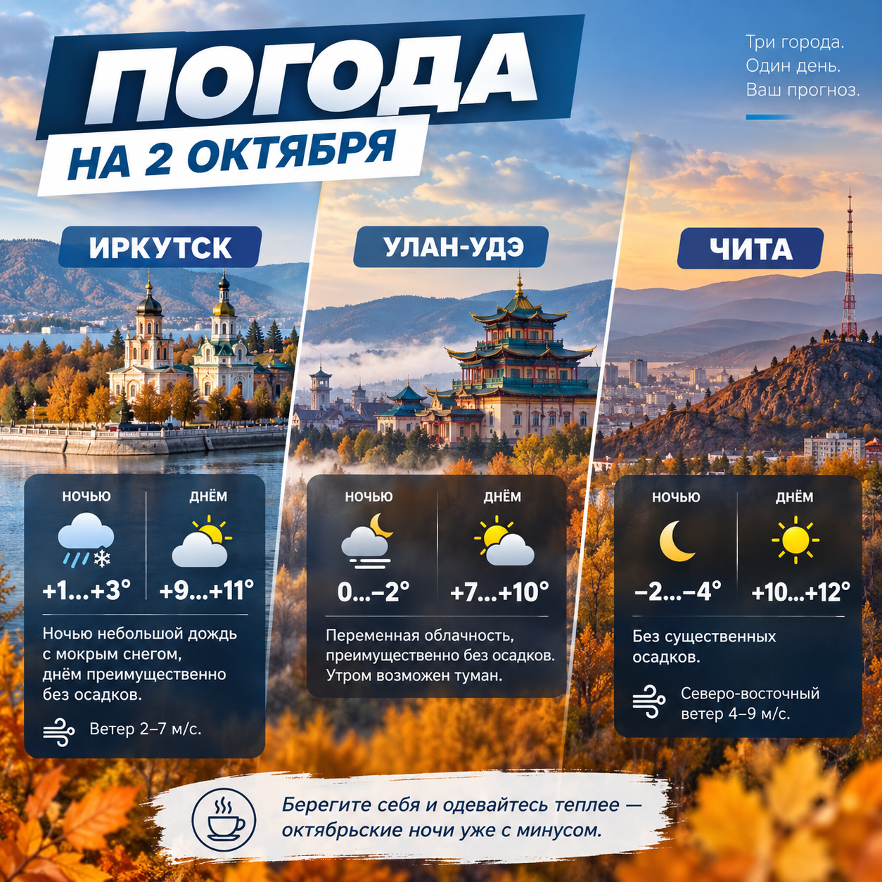 🌦 Погода на 2 октября