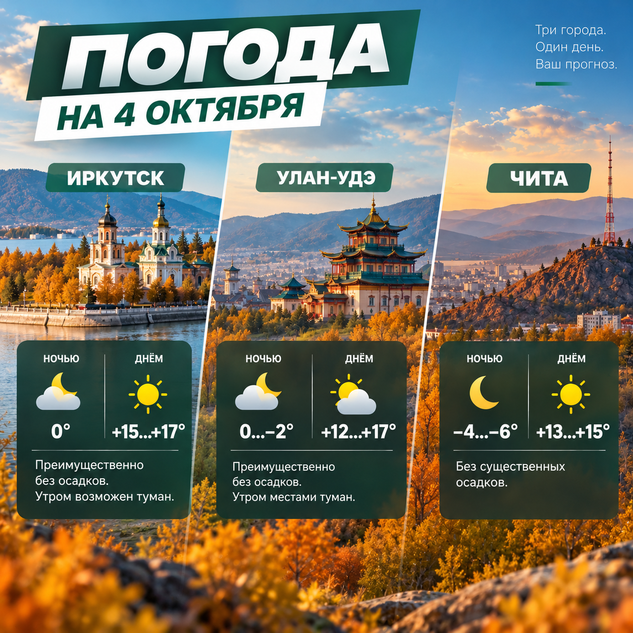 🌤 Погода на 4 октября