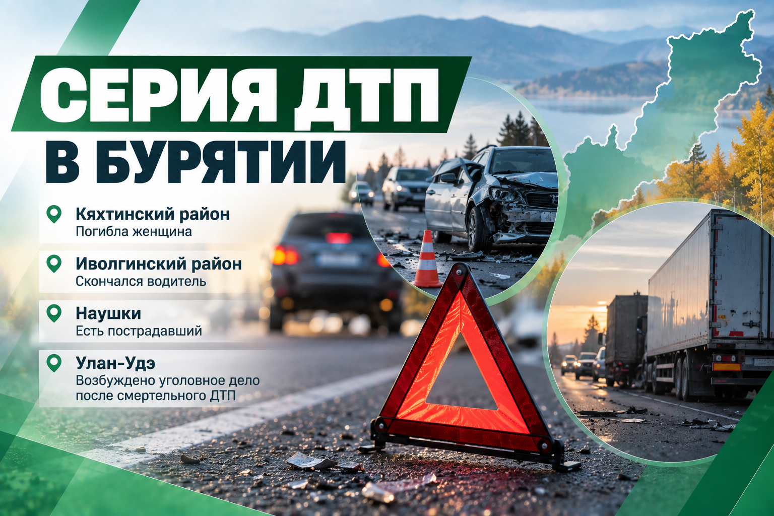 🚨 Несколько серьёзных ДТП произошли в Бурятии